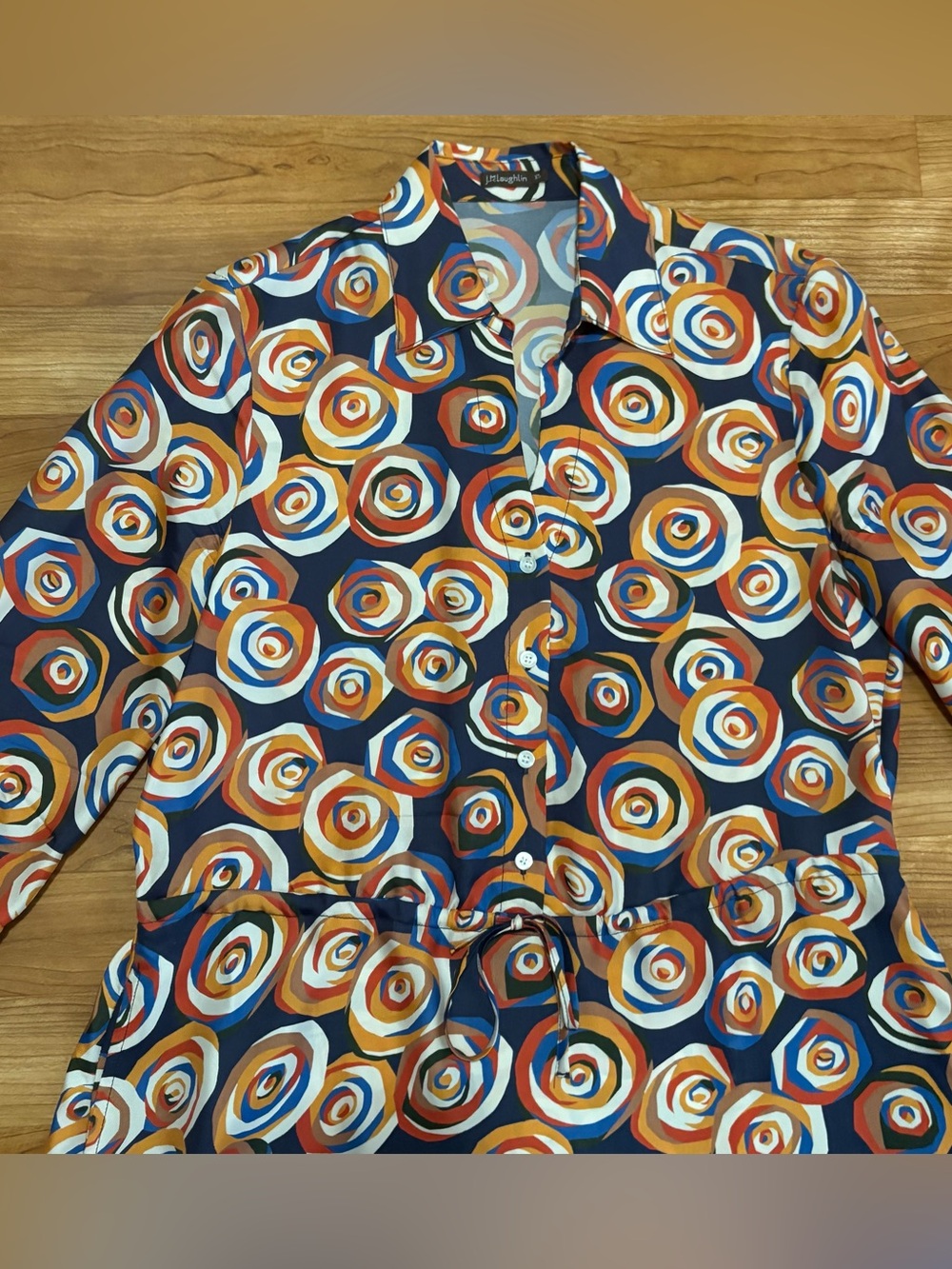 J. McLaughlin Mollie Silk-Blend Midi Shirt Dress Women's XS Quiet Luxury - Picture 5 of 11